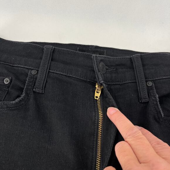 Mother Jeans High Waisted Rider Ankle Not Guilty Black Denim Sz 27 Straight Leg - Picture 7 of 16